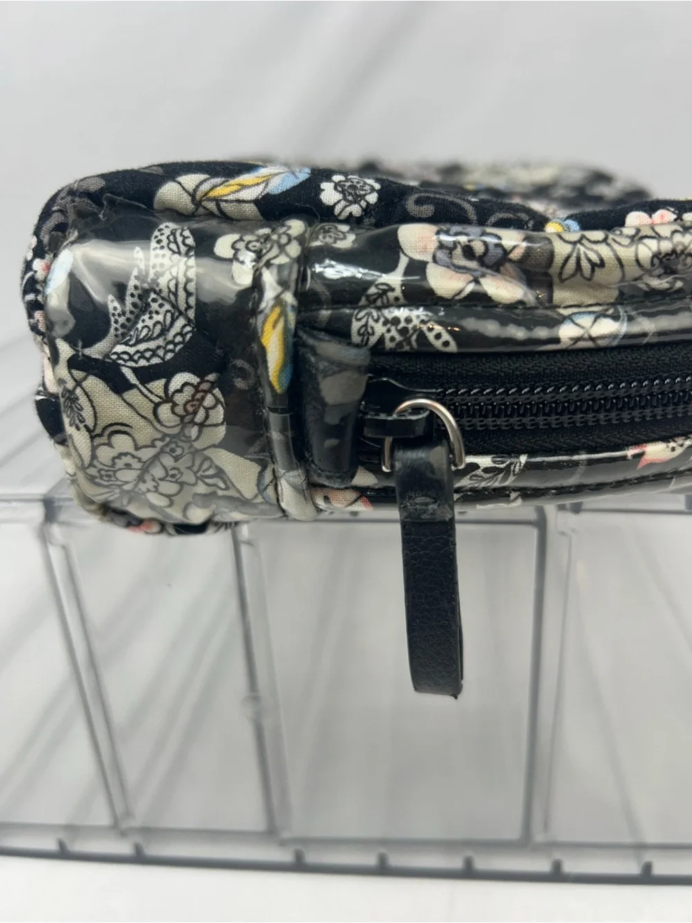 Vera Bradley Black Floral Quilted Cosmetic Case